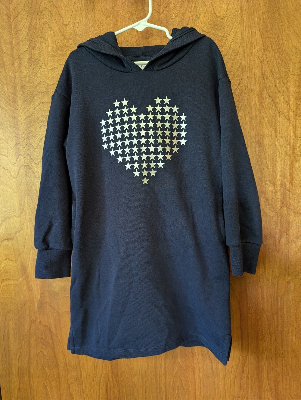 GAP Kids Star Heart Hooded Sweatshirt Dress EUC 6/7